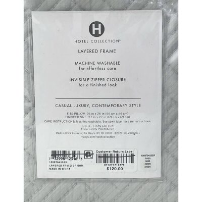Hotel Collection Layered Frame Quilted Euro Sham 5