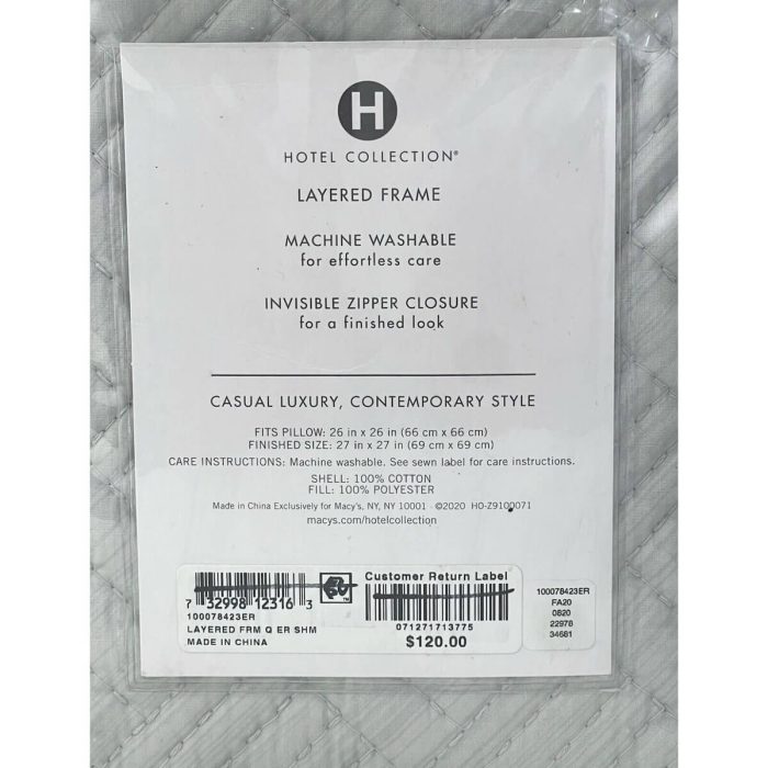 Hotel Collection Layered Frame Quilted Euro Sham 5