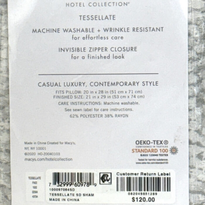 Hotel Collection Tessellate Standard Sham Silver 3