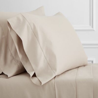 Hudson Park 680 Thread Count King Flat Sheet Pumice 2