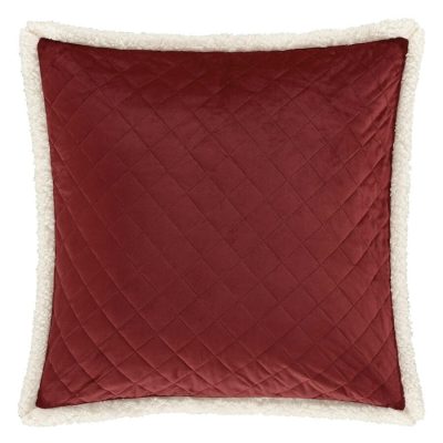 J Queen New York Casey Sherpa Euro Sham Crimson Red