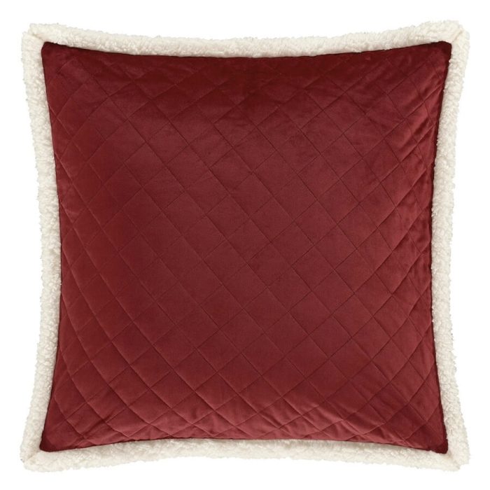 J Queen New York Casey Sherpa Euro Sham Crimson Red
