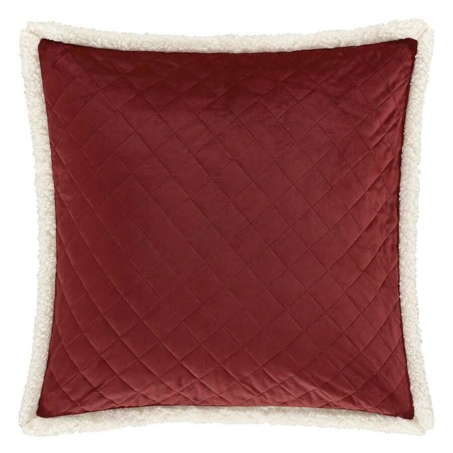 J Queen New York Casey Sherpa Euro Sham Crimson Red