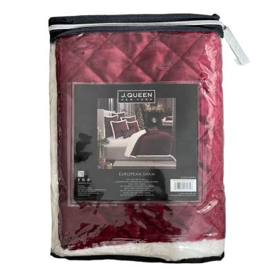 J Queen New York Casey Sherpa Euro Sham Crimson Red 5