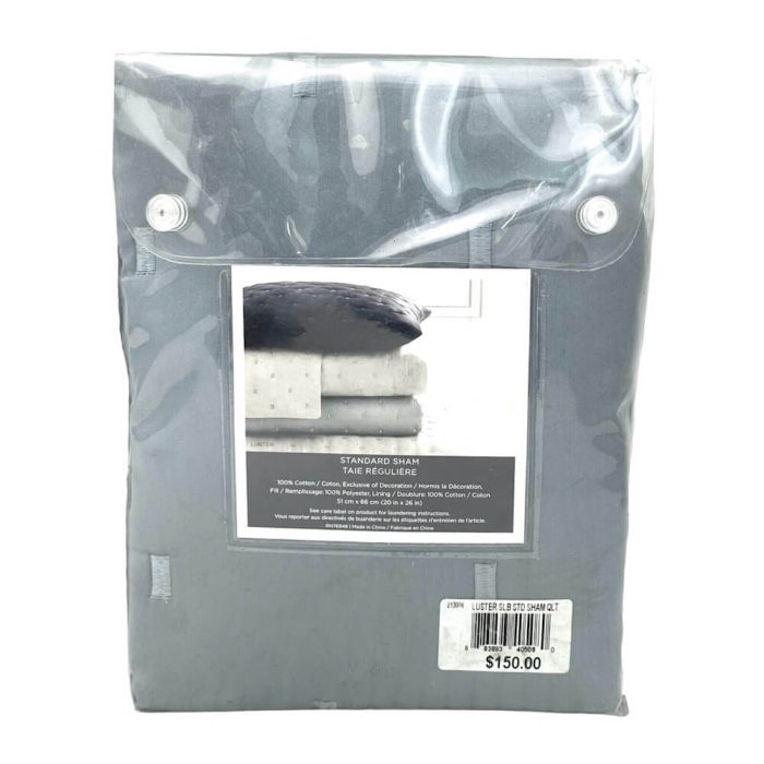 Vera Wang Luster Quilted STANDARD SHAM Slate Blue 3