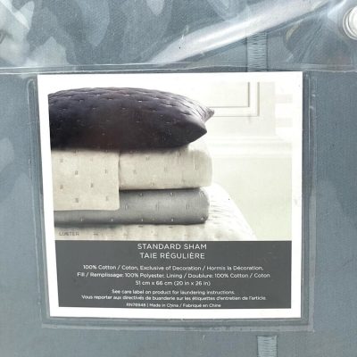 Vera Wang Luster Quilted STANDARD SHAM Slate Blue 4