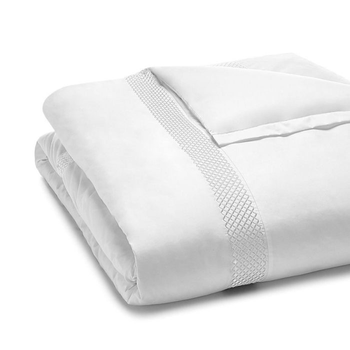 Hudson Park Embroidered Geo Duvet Cover White
