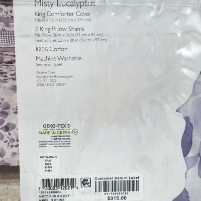 Sky Misty Eucalyptus King Duvet Set 2