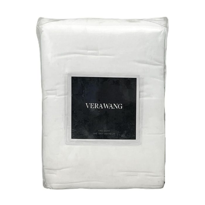 Vera Wang Luster Quilted KING Sham White 3