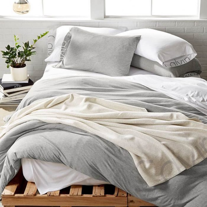 Calvin Klein Modern Body Jersey Duvet Cover Gray 2