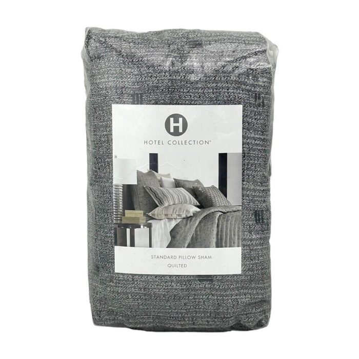 Hotel Collection Broken Stripe Quilted STANDARD Sham Charcoal 3