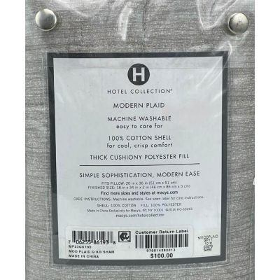 Hotel Collection Modern Plaid King Sham 2