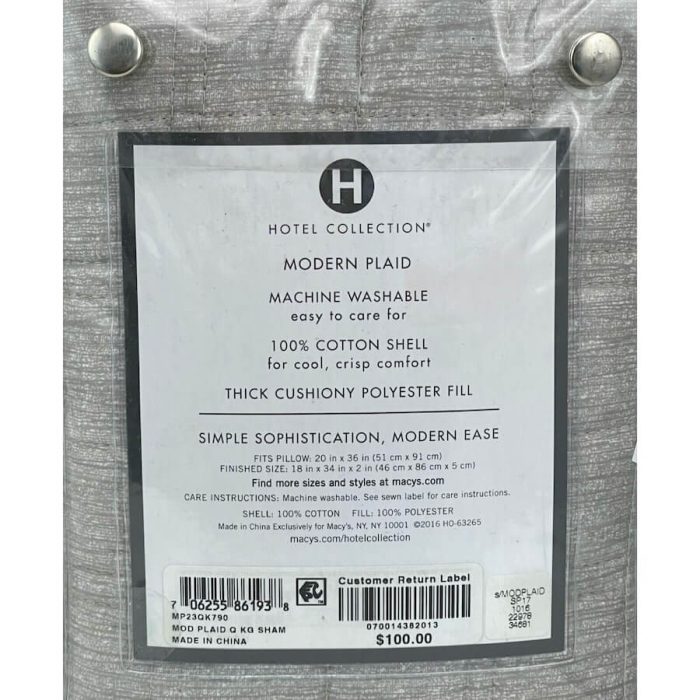 Hotel Collection Modern Plaid King Sham 2