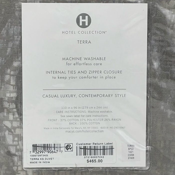 Hotel Collection Terra KING Duvet Cover 5