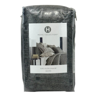 Hotel Collection Yarn Dye Quilted Euro Sham Set Charcoal 2