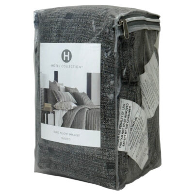 Hotel Collection Yarn Dye Quilted Euro Sham Set Charcoal 3