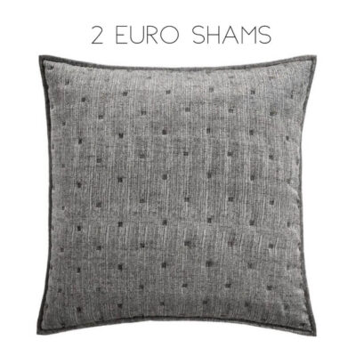 Hotel Collection Yarn Dye Quilted Euro Sham Set Charcoal