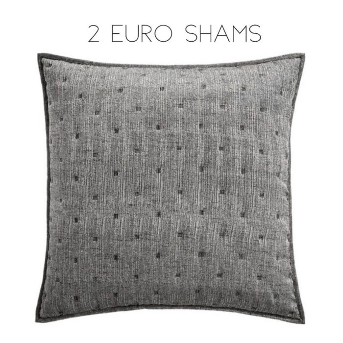 Hotel Collection Yarn Dye Quilted Euro Sham Set Charcoal