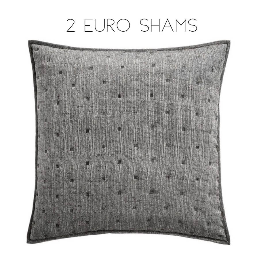 Hotel Collection Yarn Dye Quilted Euro Sham Set Charcoal