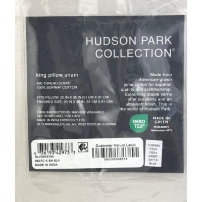 Hudson Park 680 Thread Count King Sham Silver 3