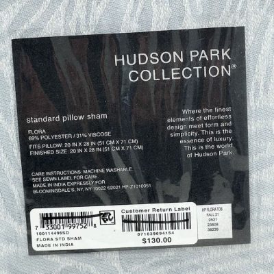 Hudson Park Collection Flora Standard Sham Blue 3