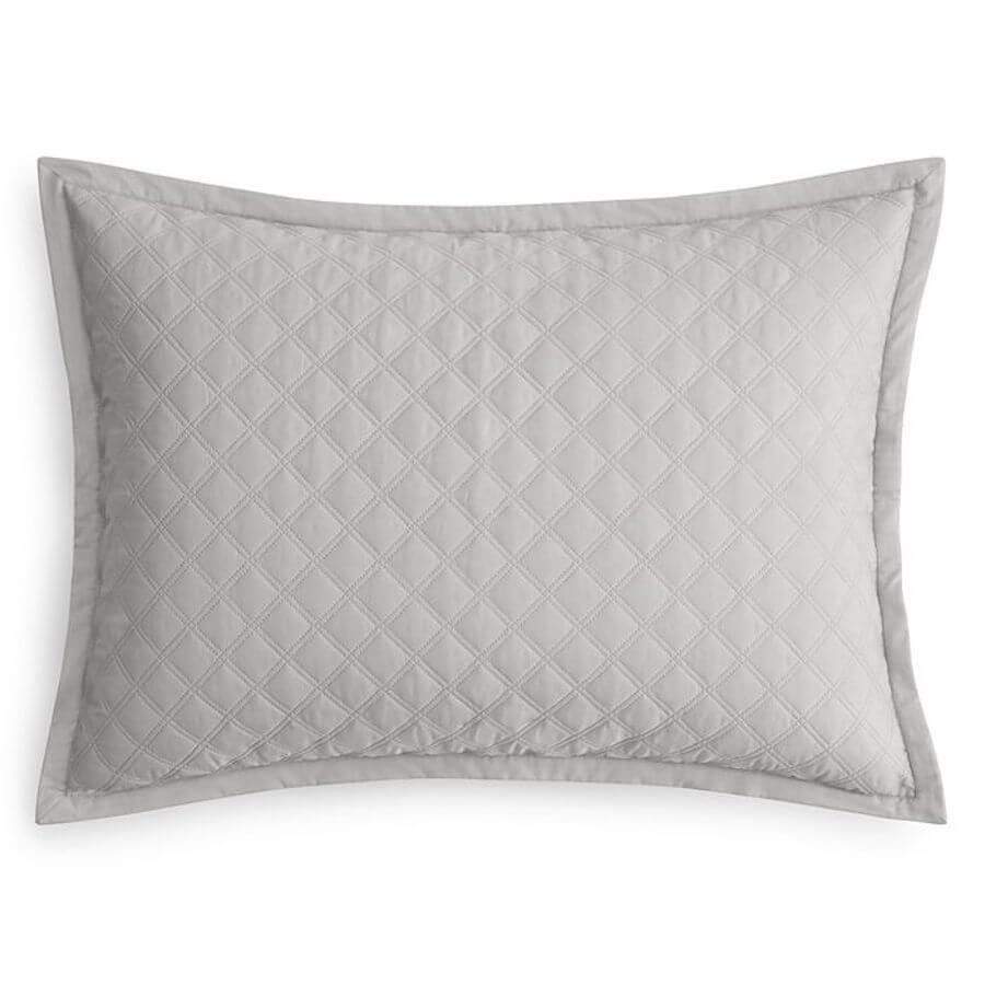 Hudson Park Double Diamond Quilted Standard Sham Silver
