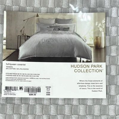 Hudson Park Tessera Matelasse FULL / QUEEN Coverlet SILVER 3