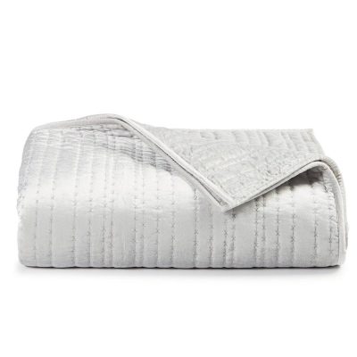 Hotel Collection Velvet Quilted Coverlet Palladium Grey