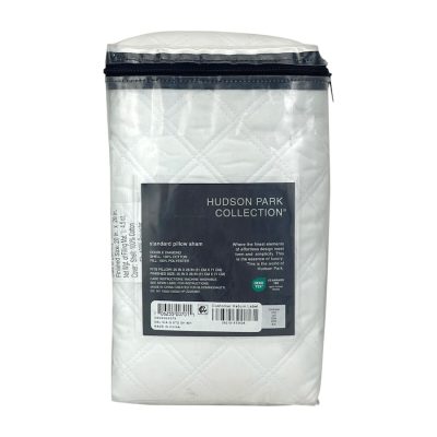 Hudson Park Double Diamond Standard Sham White 2