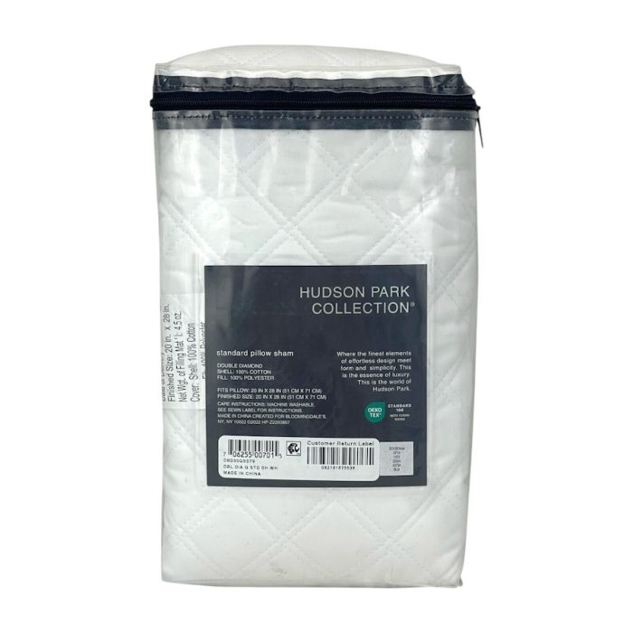 Hudson Park Double Diamond Standard Sham White 2
