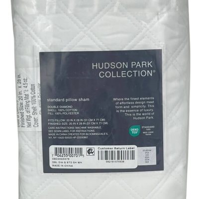 Hudson Park Double Diamond Standard Sham White 4