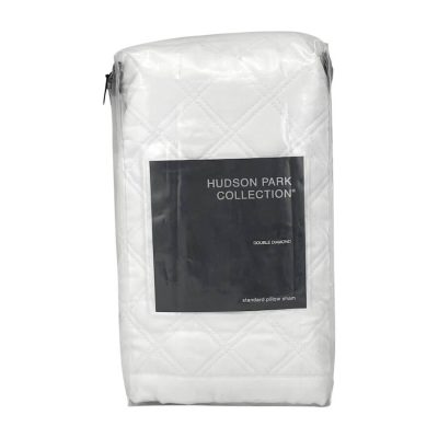 Hudson Park Double Diamond Standard Sham White