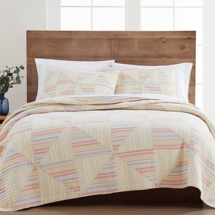Martha Stewart Flora Fauna Yarn Dye Patchwork Quilt