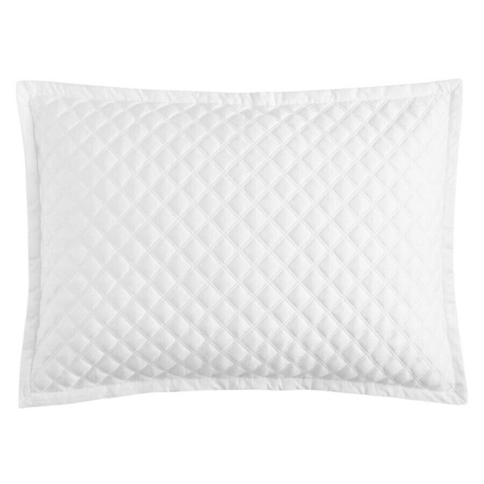Hudson Park Double Diamond Quilted Sham White