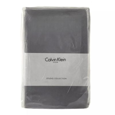 Calvin Klein Florence Stitch KING Flat Sheet TITANIUM 2