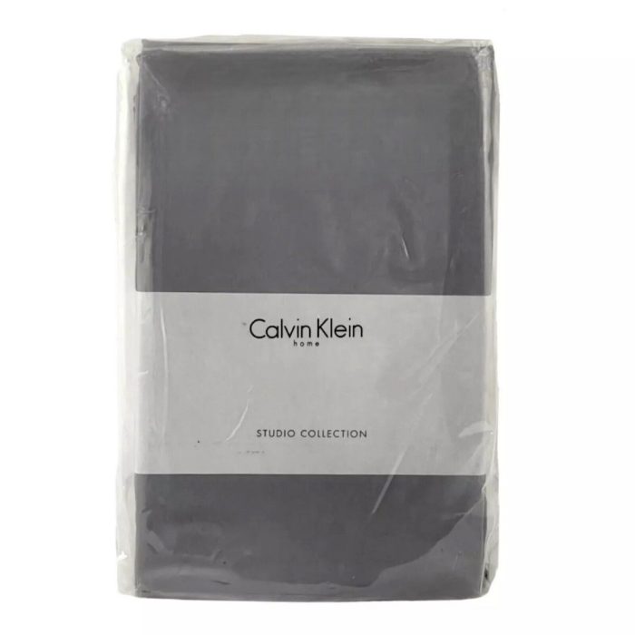 Calvin Klein Florence Stitch KING Flat Sheet TITANIUM 2