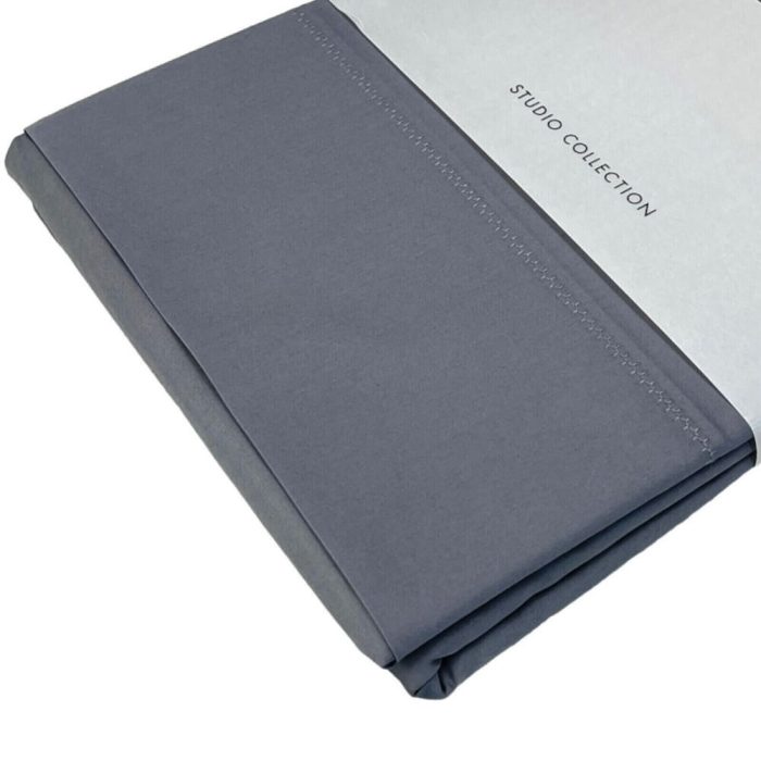 Calvin Klein Florence Stitch KING Flat Sheet TITANIUM 3