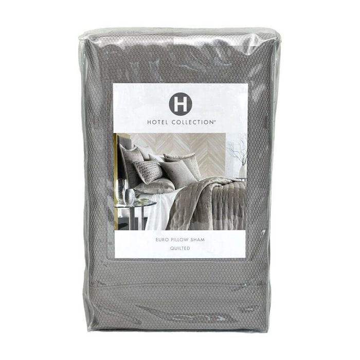 Hotel Collection Honeycomb Trellis Quilted EURO Sham Warm Gray 3
