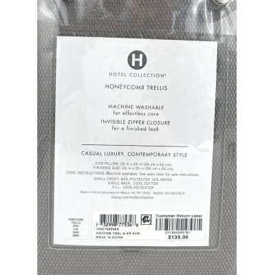 Hotel Collection Honeycomb Trellis Quilted EURO Sham Warm Gray 5