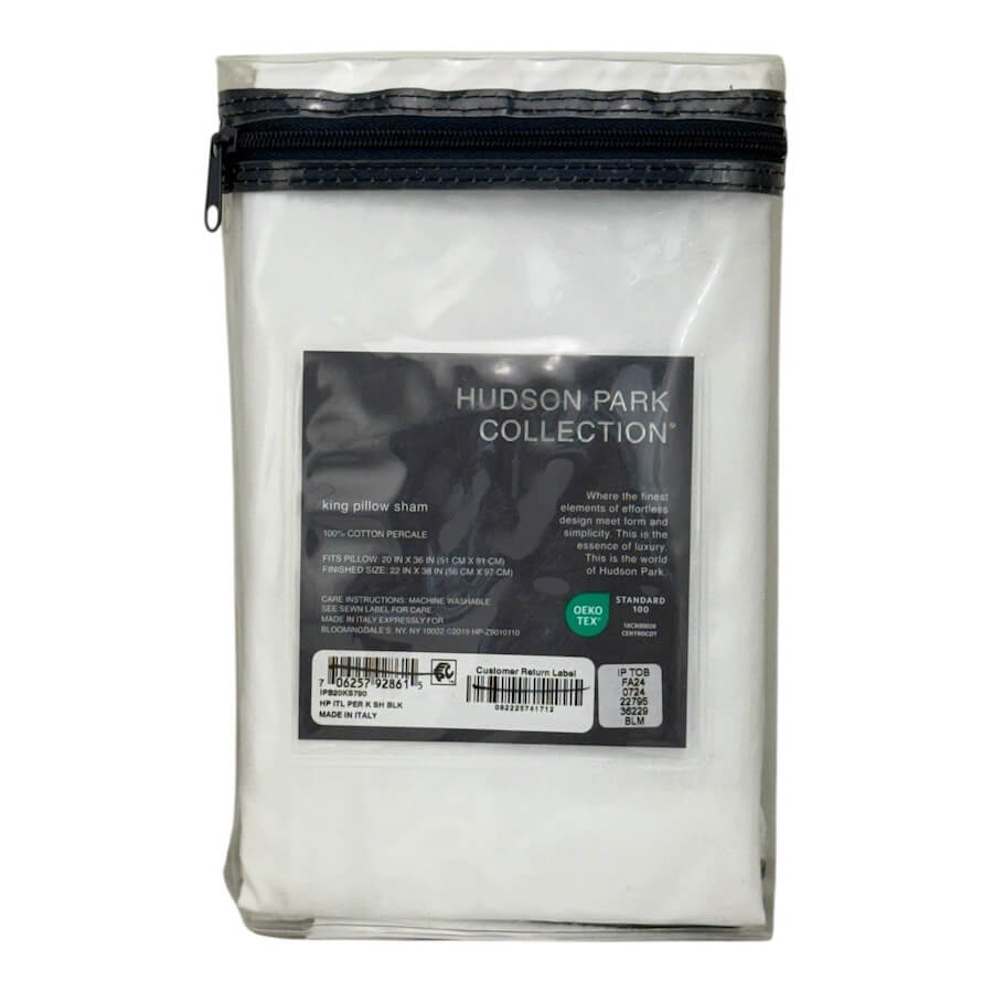 Hudson Park Italian Linens King Sham Black on White 3 Hudson Park Italian Linens King Sham Black on White 3