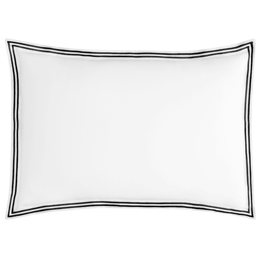 Hudson Park Italian Linens Sham Black on White