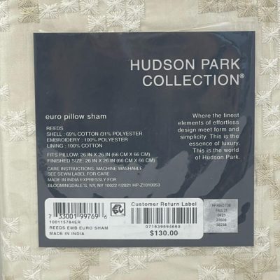 Hudson Park Reeds Embroidered Embellished EURO Sham 3