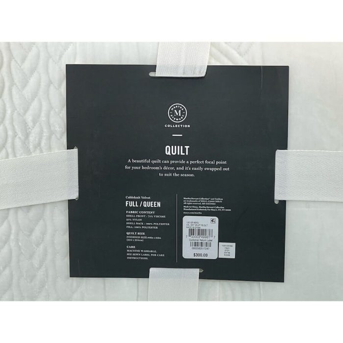 Martha Stewart Cable Knit Velvet Quilt 3