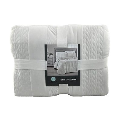 Martha Stewart Cable Knit Velvet Quilt