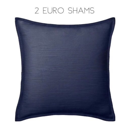 Ralph Lauren Spencer Matelasse 2 EURO Shams Navy Blue