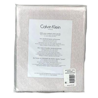 Calvin Klein Blush Gossomer Standard Pillowcases Ecru Pale Pink 2