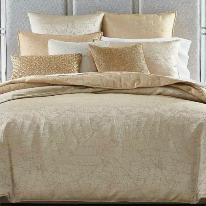 Hotel Collection Leaflet Duvet Cover Gold