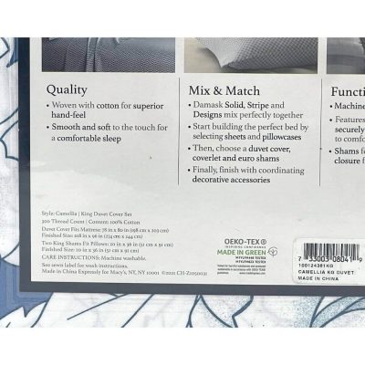 Charter Club Damask Designs Camellia King Duvet Set 5