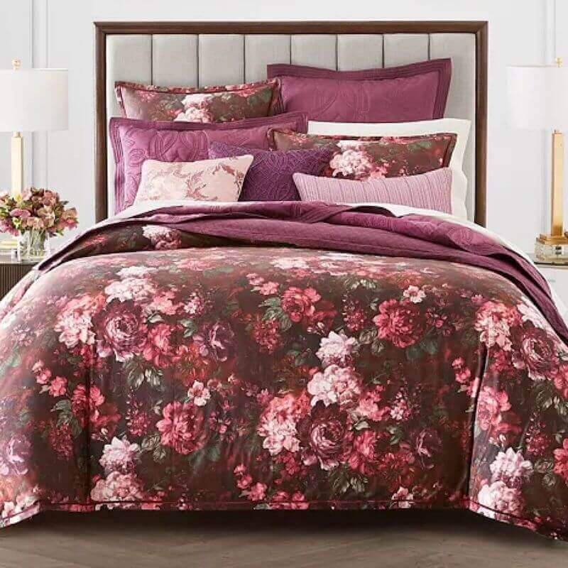 Hotel Collection Classic Dutch Floral Euro Sham Purple 1 Hotel Collection Classic Dutch Floral Euro Sham Purple 1
