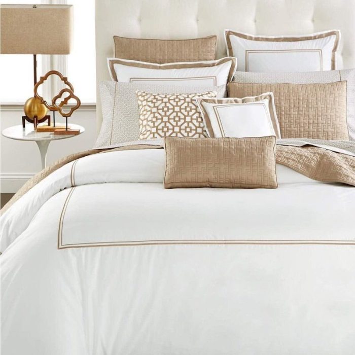 Hotel Collection Embroidered Frame Sham Champagne